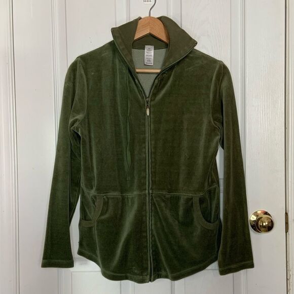 Velour Zip up Sweater - Picture 6 of 10